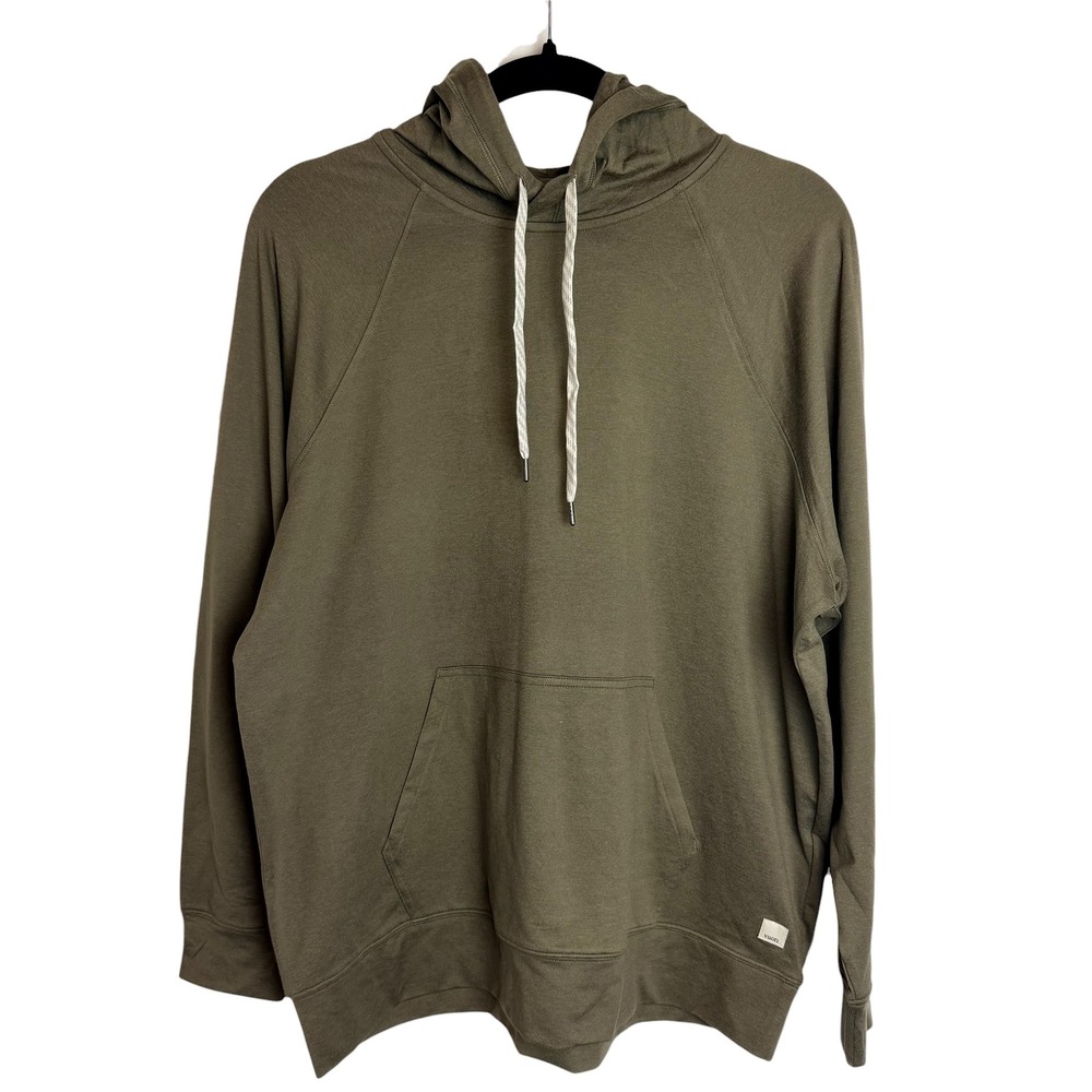 Vuori Olive Green Lightweight Pullover Hoodie